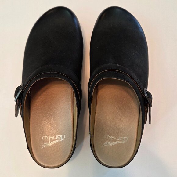 Dansko Berry Burnished Nubuck Leather Clogs Black Size 39 (US 8.5–9) | Worn Once - Picture 2 of 10
